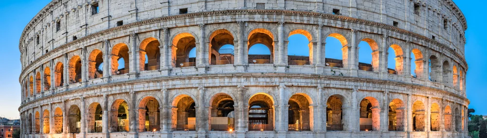 colosseum view up close in the evening